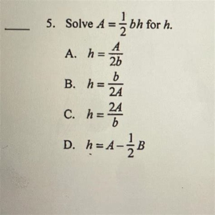 a 1 2bh for h