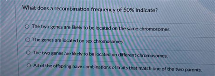 a recombination frequency of 50 indicates