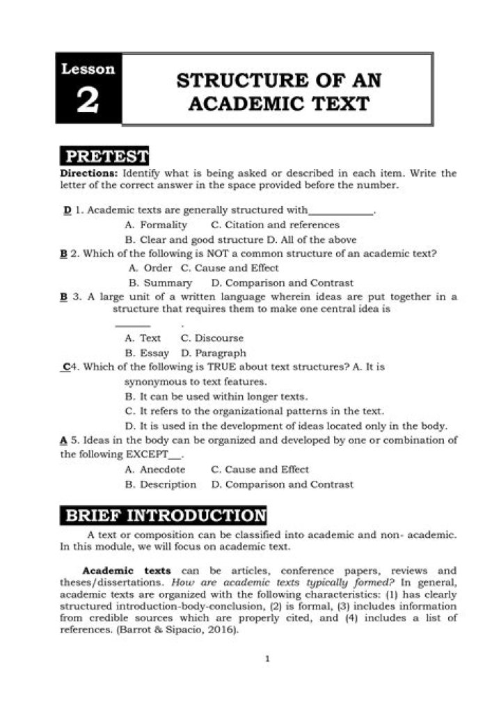 academic text structure