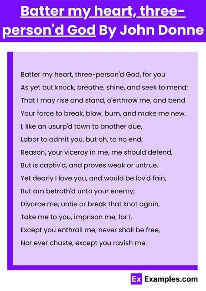 batter my heart three-personed god meaning