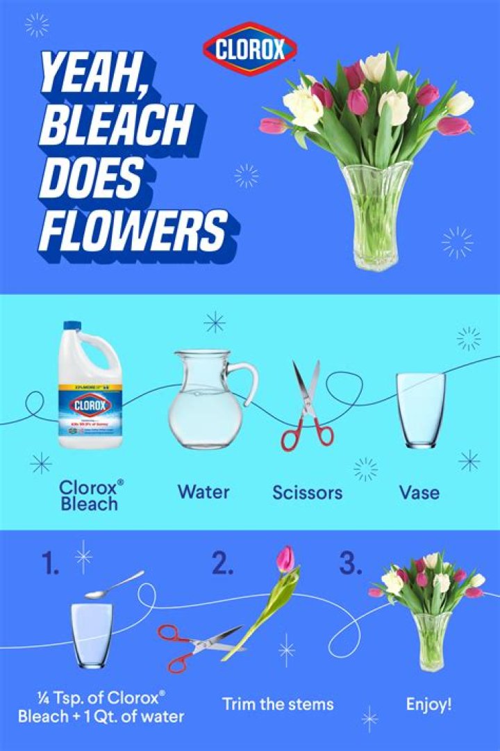 bleach in flower water