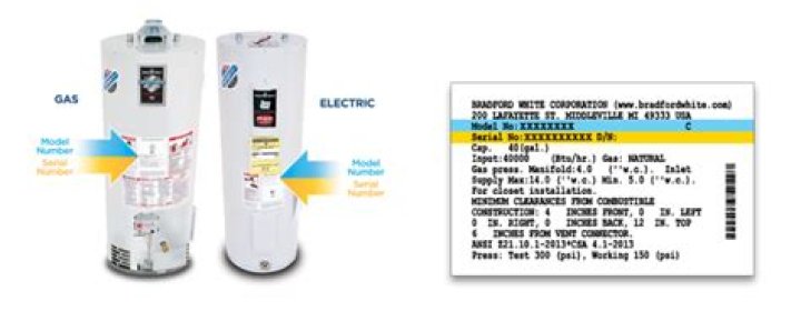 bradford white water heater serial number