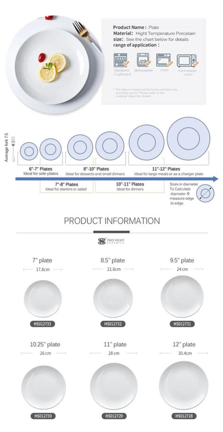 bread plate size