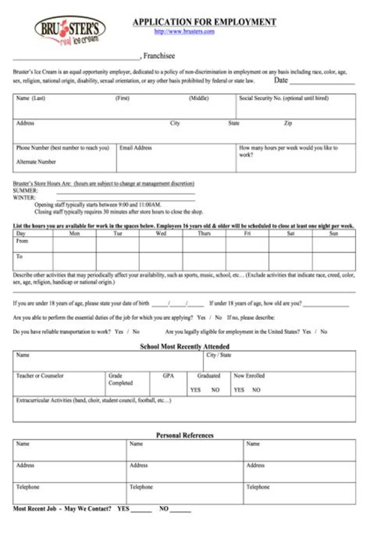 brusters hiring age