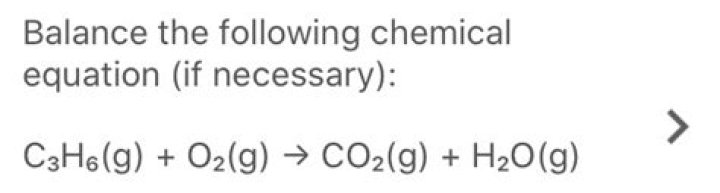 c3h6(g)+o2(g)→co2(g)+h2o(g)