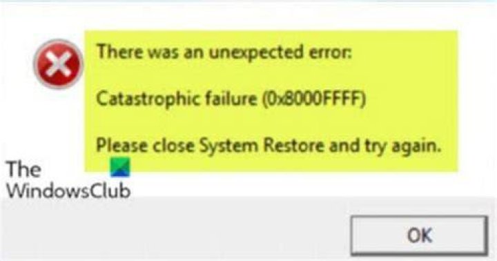 catastrophic failure windows 10