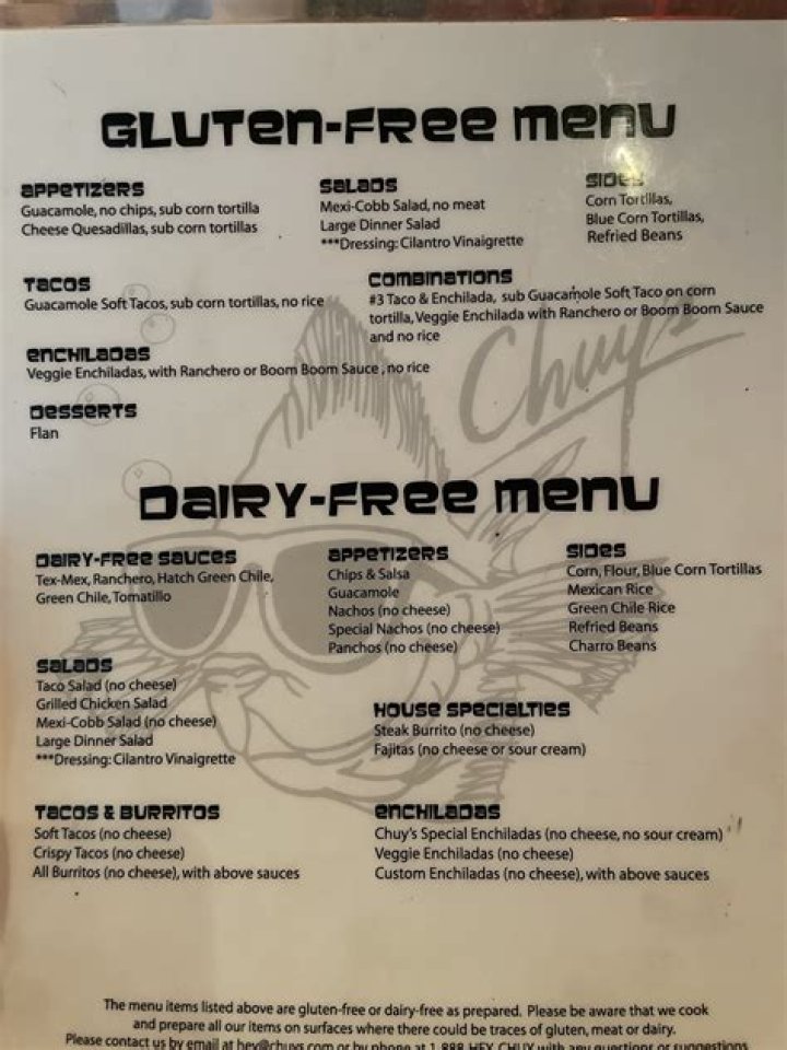 chuy’s gluten free