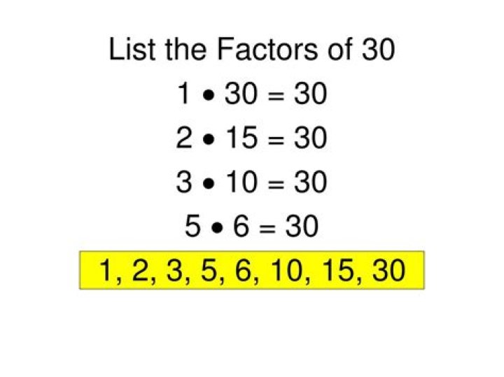 common factors of 30