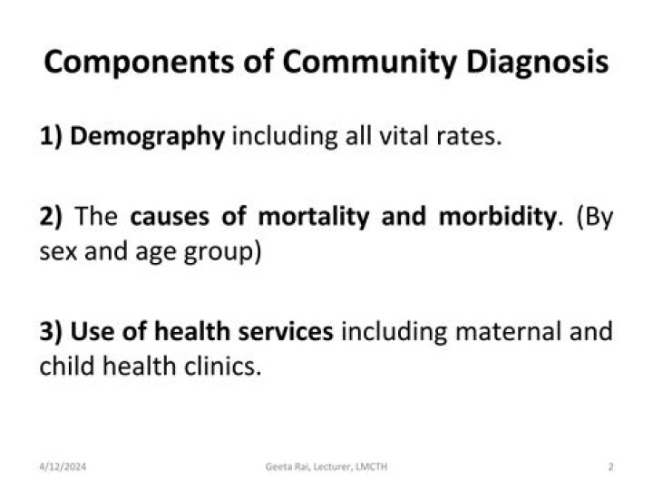 components of community diagnosis