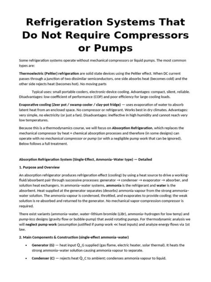 compressorless refrigeration