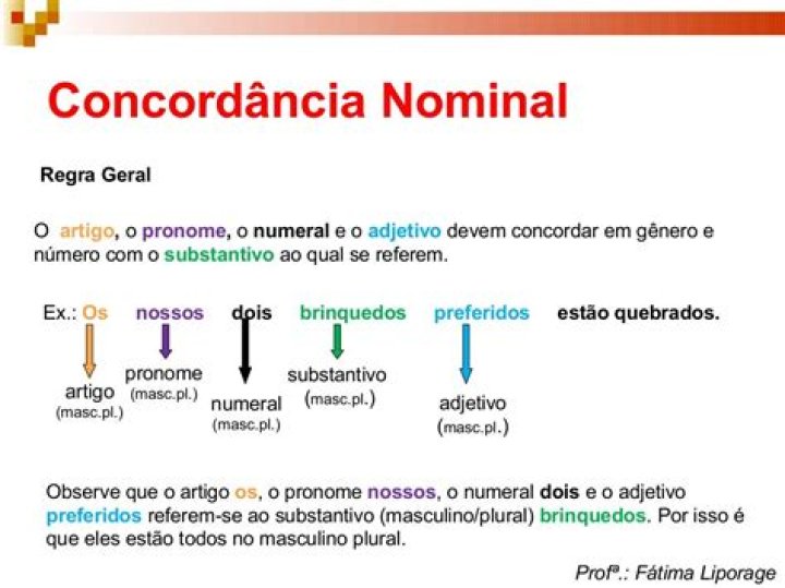 concordancia nominal definicion