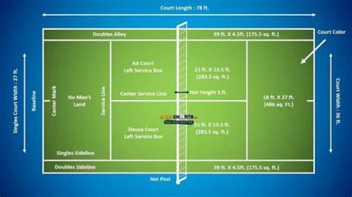 court dimension of table tennis