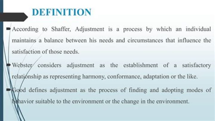 criteria of good adjustment