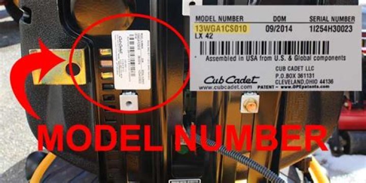 cub cadet model numbers