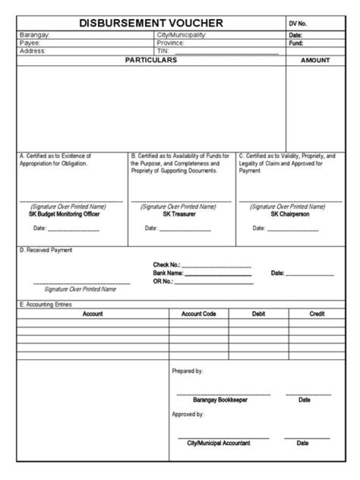 disbursement check voucher