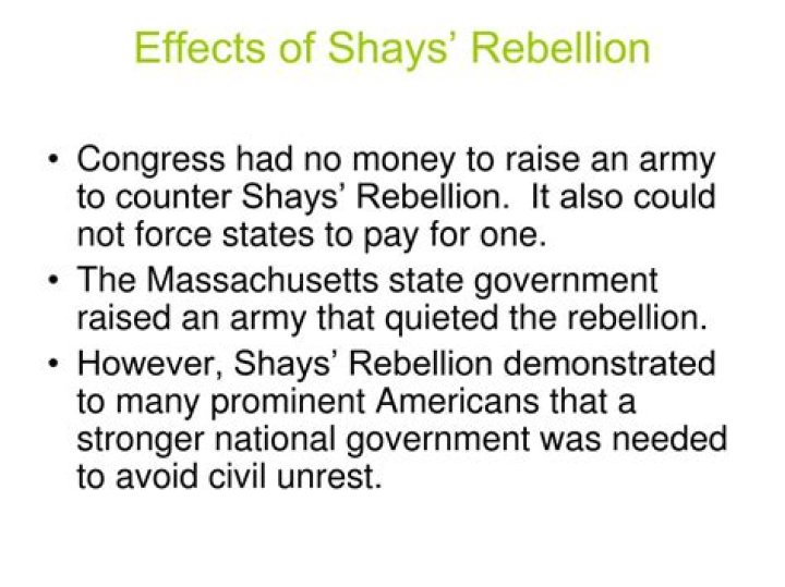 effects of shays rebellion