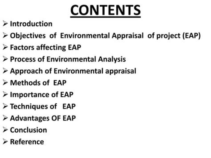 environmental appraisal of project