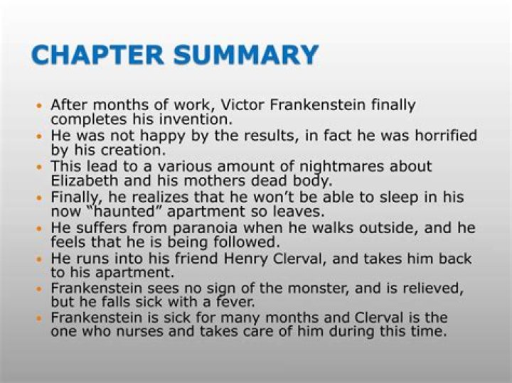 frankenstein chapter 5 summary