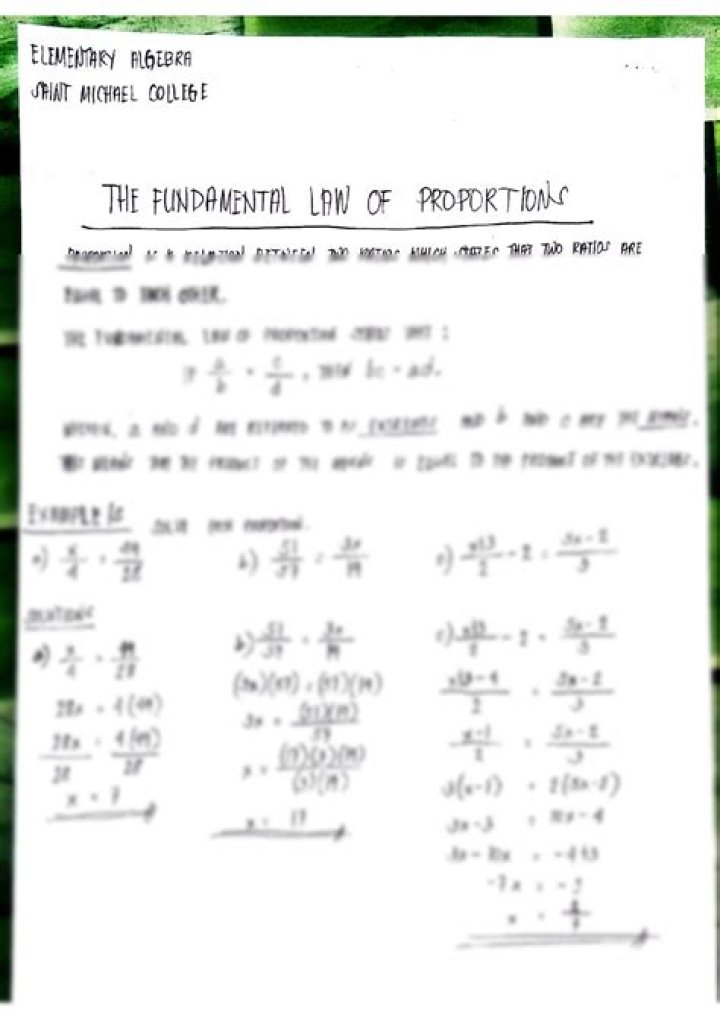 fundamental law of proportion