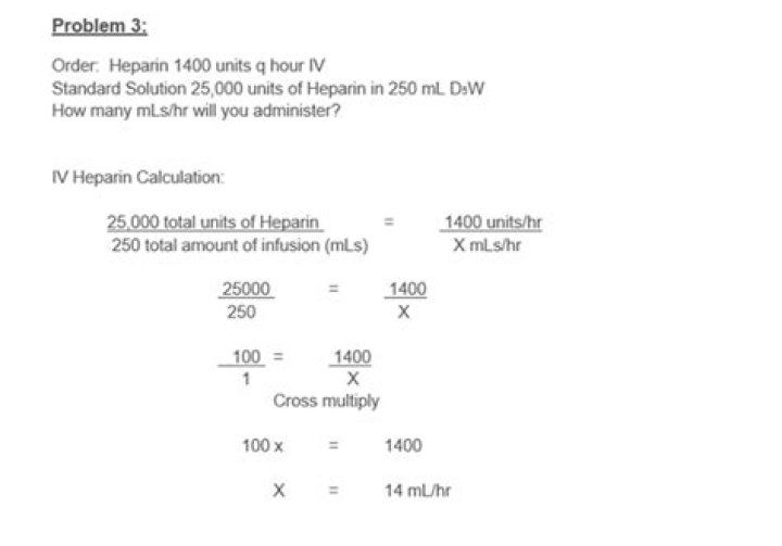 heparin drip calculation