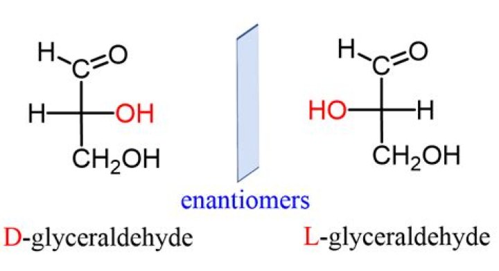 how does l glyceraldehyde differ from d glyceraldehyde