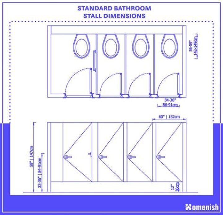 how tall are bathroom stalls