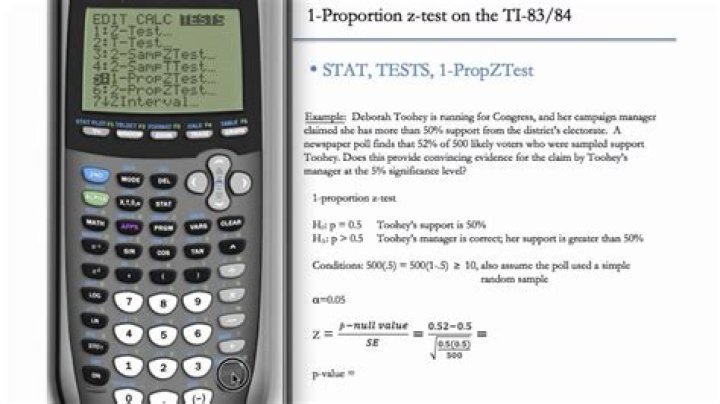 how to do 1 prop z test on ti-84