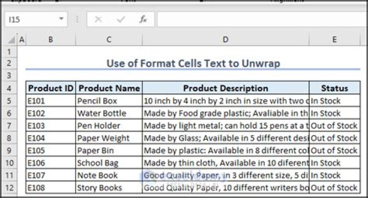how to unwrap text in excel