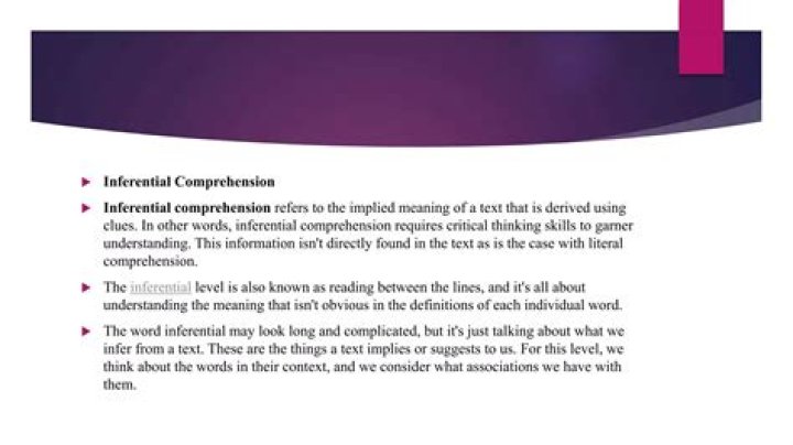 inferential comprehension involves