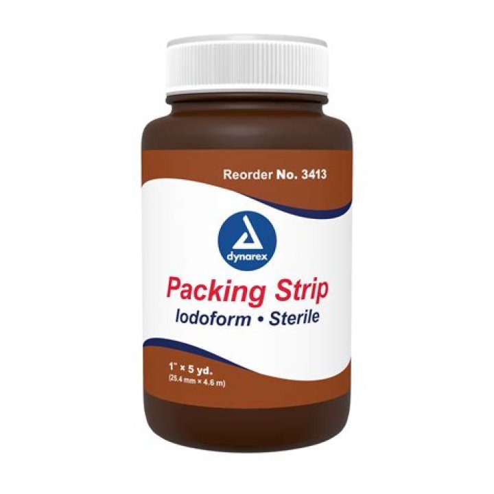 iodoform packing strip how often to change