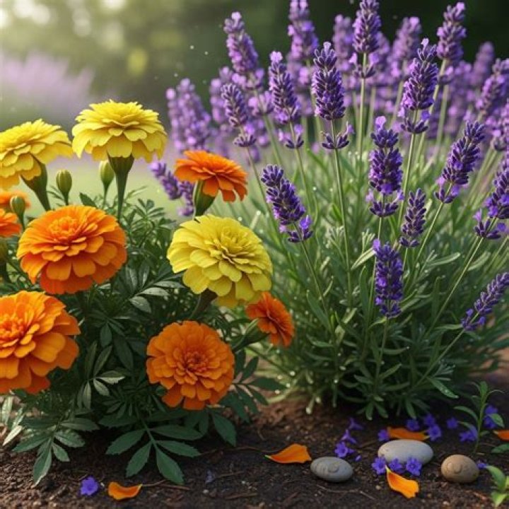 lavender and marigolds