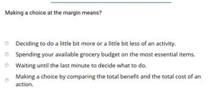 making a choice at the margin means