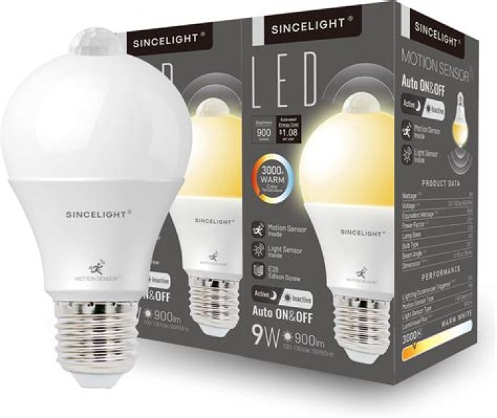 motion sensor light bulb that works through glass