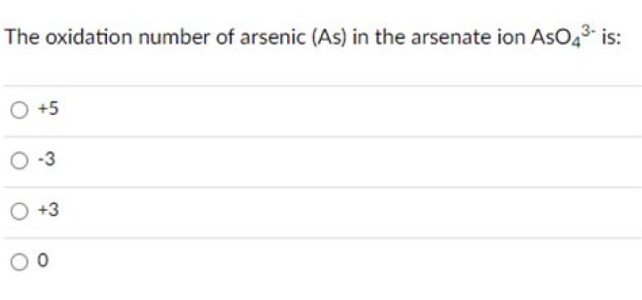 oxidation number of arsenic