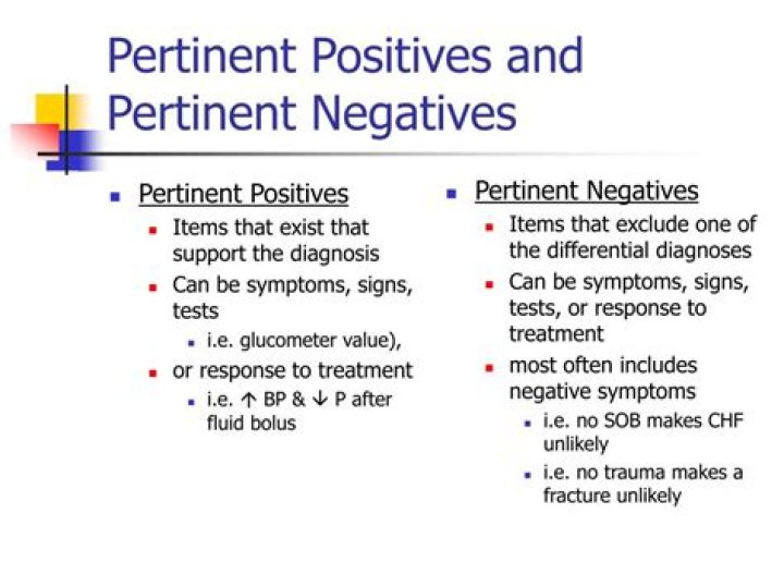 pertinent positives and negatives