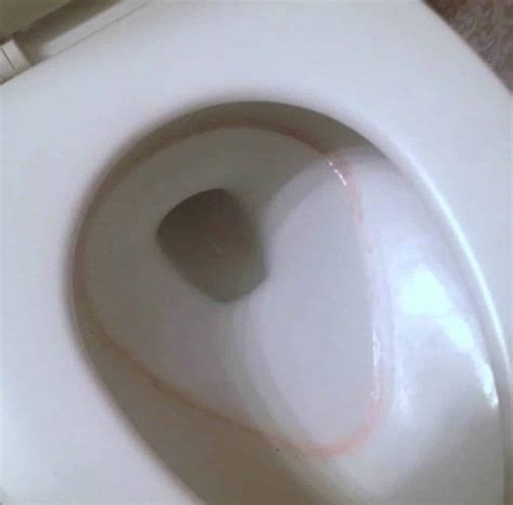 pink ring in toilet