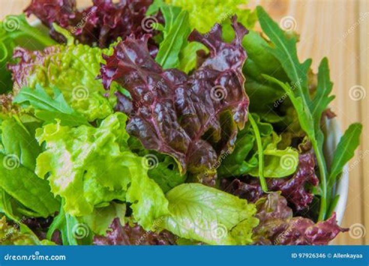 purple lettuce in salad
