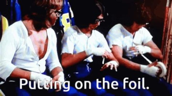 putting on the foil