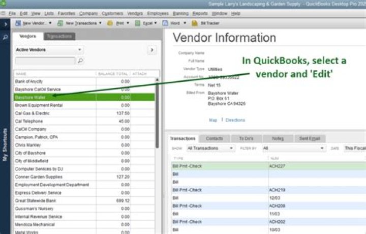 quickbooks change vendor to other