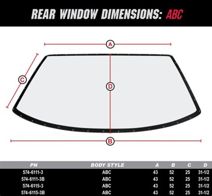 rear window size chart