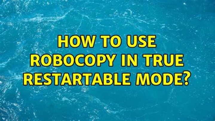 robocopy restartable mode