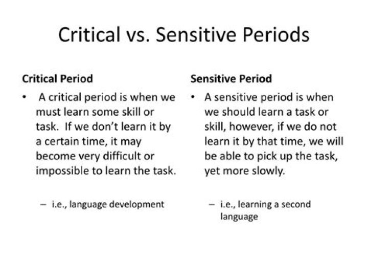 sensitive period vs critical period