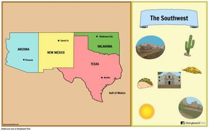 southwest region states and capitals
