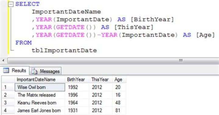 sql calculate age