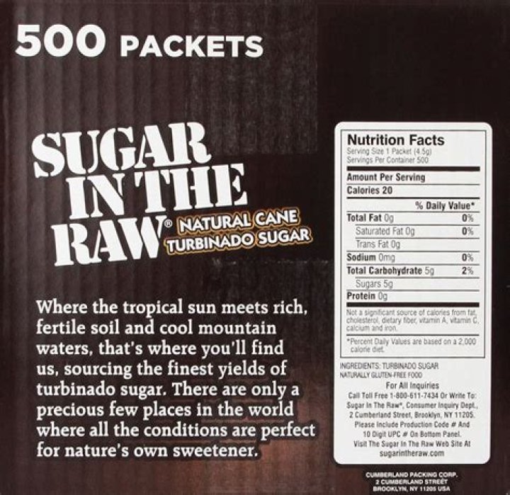sugar in the raw packet calories