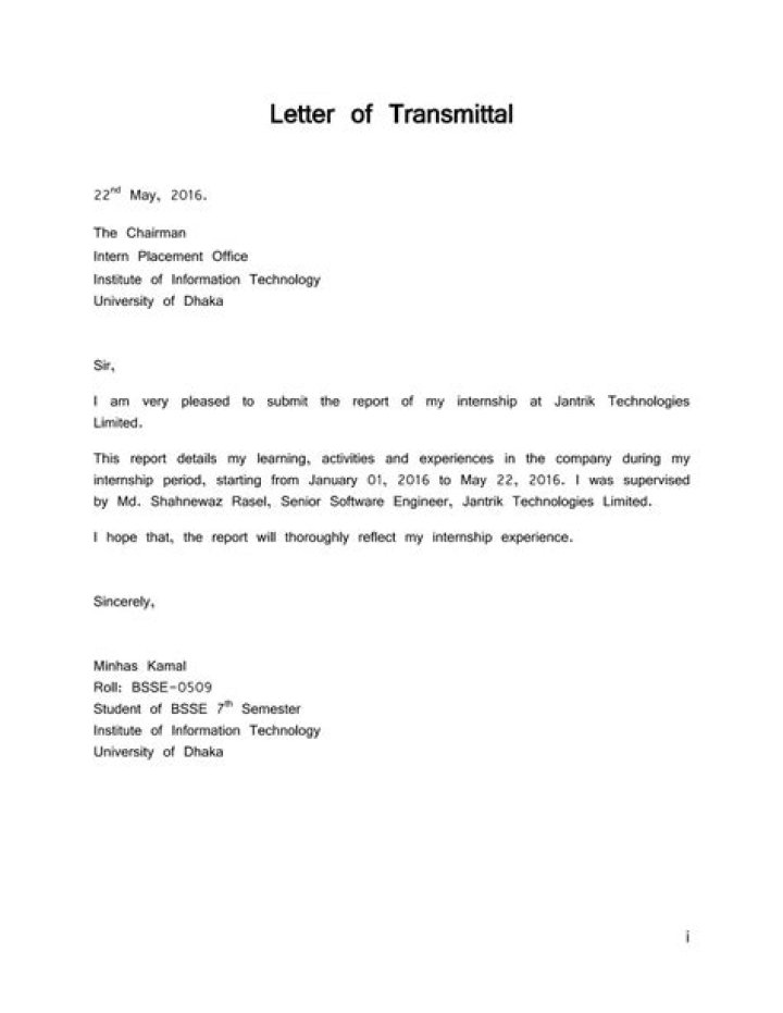 transmittal memo