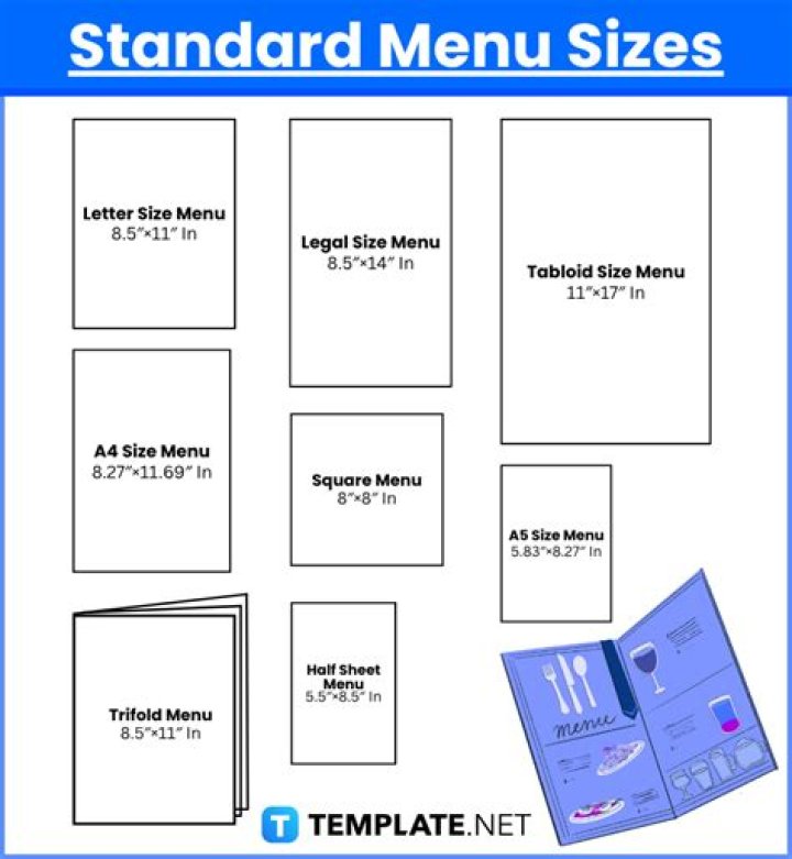 wedding menu size