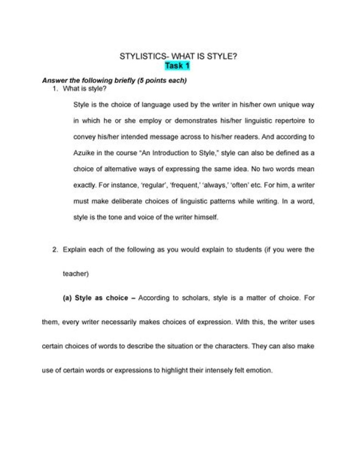 what is style in stylistics