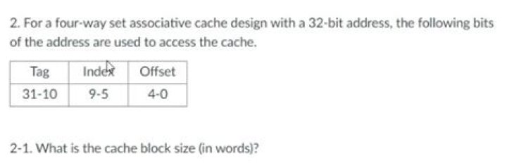 what is the cache block size (in words)