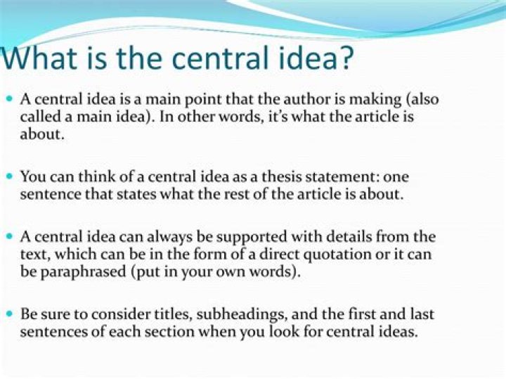 what is the central idea of the article